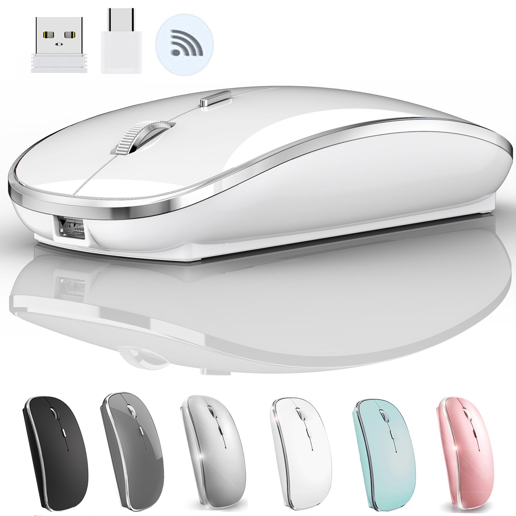 Amazon.com: 2.4G USB C Receiver Wireless Mouse for Computer